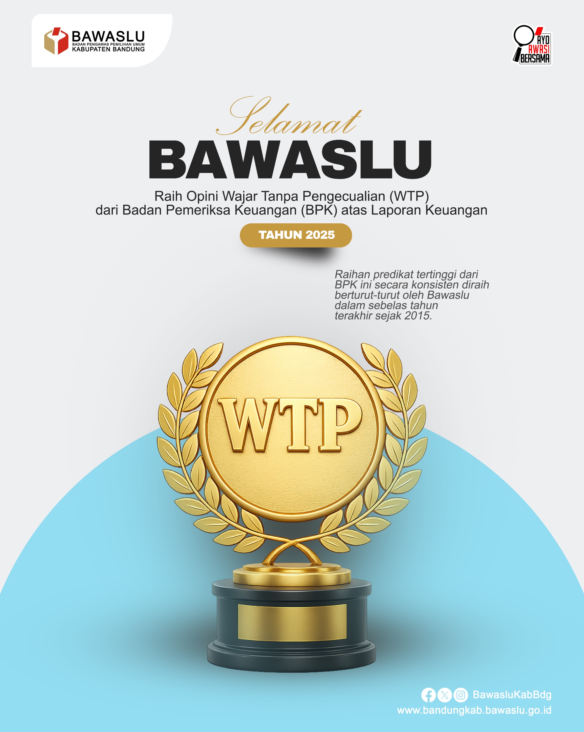 Bawaslu Kembali Raih Opini Wajar Tanpa Pengecualian dari BPK, Pertahankan Prestasi Selama 11 Tahun Berturut-turut